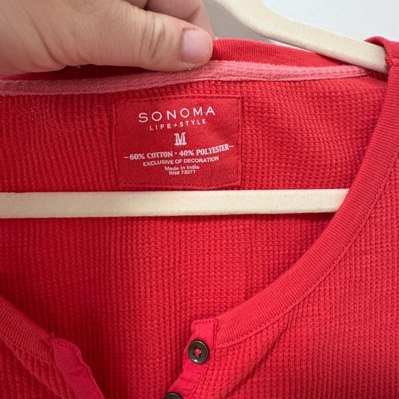 Vintage Y2K Henley Longsleeve Bella Swan Crochet Sleeve Button Up - Picture 6 of 10